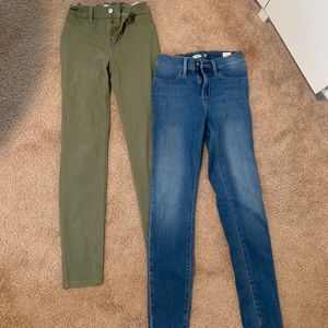 Girls Old Navy Ballerina Jeggings size 14 EUC! Blue and army green